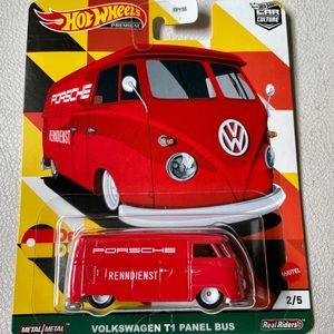 Hot Wheels Volkswagon Red T1 Panel Bus